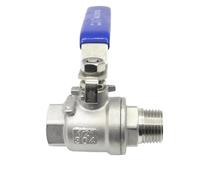 1/4" 3/8" 1/2" 3/4" 1" 2" BSPT Female To Male Ball Valve Controller 304 Stainless Steel(1/2")