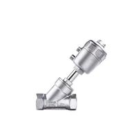 1/4 "3/8" 1/2 "3/4" 1 "-2" BSPT Femmina a Forma di Y In Acciaio Inox 304 316 Azionamento Pneumatico Sede Ad Angolo Valvola Vapore Gas Olio Acqua(Bspt Ss304-b-double Acting,DN25 Actuator-63mm)
