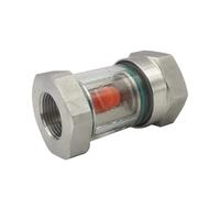 1/4" 3/8" 1/2" 3/4" 1" BSPT Femmina In-Line Acciaio Inox 304 Indicatore di Flusso con Finestra di Vista con Girante Olio Idraulico Acqua(Mini Body,1")