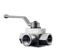 1/4 3/8 1/2 3/4 1 Inch 3 Way Valvola a sfera idraulica tipo L in acciaio inox valvola a sfera 1Pc(3/4")