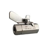 1/4" 3/8" 1/2" BSP Female 304 Stainless Steel High Pressure Ball Valve Instrumentation Gas Source Valve Switch Water Gas 100 Bar(1/4")