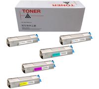1 4 5 TONER COMPATIBILE NON ORIGINALE PER OKI C5600 BK C M Y KIT 6000 pagine