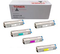 1 4 5 TONER COMPATIBILE NON ORIGINALE PER OKI C5850 BK C M Y KIT 8000 pagine
