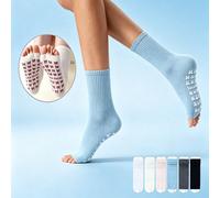 1/4/6 Paia di Calzini da Donna in Cotone con Dita Separate Macaron per Pilates e Yoga con Fiocco e Antiscivolo, Calzini Sportivi Traspiranti con Punta Aperta per Barre, Pilates, Yoga. 36-43Frutta & ve