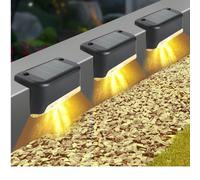1/4/8/12/16/24 pezzi Luci a gradino a luce calda, Luci da giardino solari Firefly da 3 pollici, Luci solari Firefly a LED con design a foglia aggiornato, Luci da giardino solari impermeabili per decor