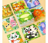 1/4/8/12/24/40 pezzi Piccoli puzzle di legno, adatti per la prima educazione prescolare, puzzle a tema di cartoni animati, animali, dinosauri, strumenti da viaggio, riconoscimento di pesci, adatti per