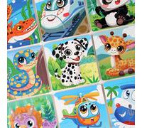 1/4/8/12/24/40 pezzi Piccolo puzzle di legno per bambini, materiale didattico per la prima infanzia, animali dei cartoni animati, dinosauri, strumenti da viaggio, puzzle cognitivi di pesci, giocattoli