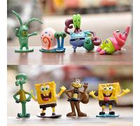 1/4/8 pezzi Decorazioni per feste di compleanno di SpongeBob SquarePants e i suoi amici, decorazioni da tavolo, decorazioni per torte, decorazioni per acquari sottomarini, include Patrick Star, Squidw