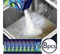 1/4/8 Pezzi Polvere per la pulizia degli scarichi per bagno e cucina Jakehoe, scioglie i blocchi e elimina gli odori (nuovo imballaggio migliorato, stile vecchio e nuovo casuale) 1/5/10 Pezzi Polvere