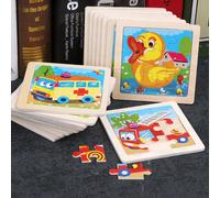 1/4/8 pezzi Puzzle piccolo a 9 pezzi per bambini, materiale didattico per asilo nido e prima infanzia, puzzle cognitivi a tema cartoni animati, animali, dinosauri, strumenti da viaggio, pesci, in colo