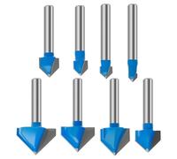 1/4 bit del router asta, bit del router Set,Taglierina di legno in lega di acciaio al tungsteno V Drilling - Kit di fissaggio del router in metallo