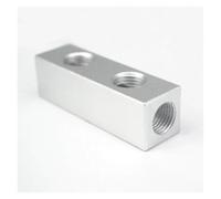 1/4" BSP 20 * 20mm 2 Way 5 Port Pneumatic Solid Aluminum Quick Connector Manifold Block Splitter Hose Socket Base