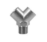 1/4" BSPP NPT Female Male Y Shaped Splitter Block Nickel Plated Brass Pipe Fitting Connector Coupler Water Gas Fuel(BSP)