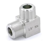 1/4" BSPT Male To Male Equal Elbow 304 Stainless Pipe Fitting Adapter 250 Bar