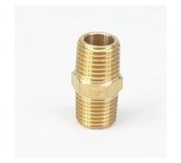 1/4" BSPT x 1/4" NPT Male Hex Nipple Reducer Brass Pipe Fitting Connector Adapter Water Gas Oil Fuel