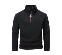 1/4 Cerniera Felpa in Pile Uomo Vendita Invernale Pesante Caldo Pullover Uomo Manica Lunga Maglia di Tuta Vintage Sportivi Sweatshirt Felpe senza Cappuccio Maglioni e Felpe in Tinta Unita Maglione