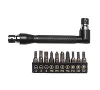 1/4 Chiavello Della Presa A 90 Gradi Doppia Maniglia A Doppia Testa Con 10 Pc Varie Bit Cacciavite Cacciavite Set Double Testa
