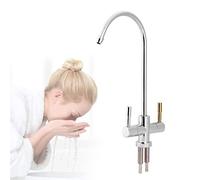 1/4 '' Doppio foro Lavello Rubinetto Rubinetto Cromo Osmosi inversa RO Filtro acqua potabile Doppia uscita Rubinetto per purificazione acqua fredda calda 2 punti Connessione rapida