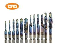 1/4 Esagonale Fusto Rubinetto Trapano Punta Interno 12pcs / Set Cono HSS M3-M10
