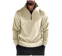 1/4 Felpa in Pile Uomo Vendita, Maglie Senza Cappuccio Uomo Invernale Pesante Caldo Pullover con Collo in Piedi Maglioni e Felpe Manica Lunga Vintage Sportivi Sweatshirt Sportiva Casual Maglia di Tuta