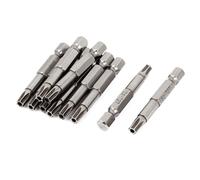sourcing map 1/4 "magnetico Hex Jarret 5mm Tip T27 S2 acciaio Torx di sicurezza Cacciavite bit x 10