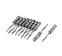 1/4" gambo esagonale T6 Magnetico S2 cacciavite Torx Bit 50mm grigio lungo 10pz