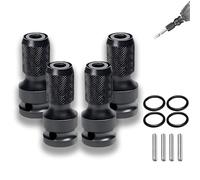 1/4" Hex Shank Socket Converter, 1/2" to 1/4" Quick Release Bit Holder, Impact Grade Socket Adapter with Quick Change Mechanism for Power Drill, Electric Screwdriver (4pcs)
