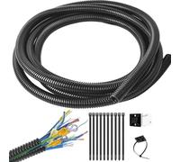 1/4 inch Split Wire Loom Tubing Wire Conduit - 30 ft Cord Protector Electric Wires Covers, Automotive Wire Flexible Conduit, Plastic Wire Cover (1/4/''-30ft)