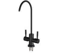 1/4'' Kitchen Faucet Direct Drinking Tap Stainless Steel Kitchen Water Purifier Faucet Reverse Osmosis RO Faucet Double Handle(Black)