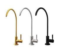 1/4"Kitchen Faucet Water Purifier Tap Drinking Tap Single Cold Water Sink Faucet Stainless Steel Filter Clean Water Faucet(Brushed Gold)