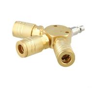 1/4" NPT 3-Way Air Manifold Hex Style Brass Splitter con 3 Quick