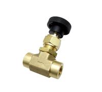 1/4" NPT Female Brass Needle Valve Flow Control 3000 PSI Plumbing Propane Gauge