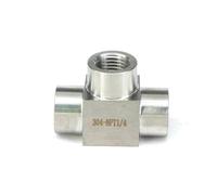 1/4" NPT Female Pressure 3500psi 304 Stainless Steel Tee 3 Way Pipe Fitting Water Gas Oil