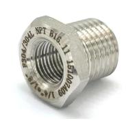 1/4" NPT Male x 1/8" NPT Female 304 Stainless Steel Reducing Bush Forged Pipe Fitting 3000 PSI Water Gas Oil