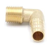 1/4" NPT Male x 3/8" Hose Barb Tail Elbow Brass Fuel Fitting Connector Adapter
