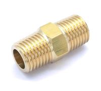 1/4" NPT x 1/4" NPT Male Hex Nipple Brass Pipe Fitting Connector Adapter Water Gas Oil Fuel