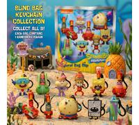 1/4 pezzi Confezione misteriosa di portachiavi 3D mini personaggi ufficiali di SpongeBob SquarePants, include personaggi casuali come SpongeBob, Patrick, Mr. Krabs, Squidward, Sandy, Plankton, Gary, M