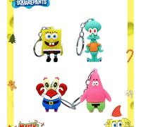 1/4 pezzi Portachiavi a tema cartone animato SpongeBob SquarePants, Portachiavi per auto SpongeBob & Patrick Star, Gadget per feste, Miglior regalo per amici, Decorazione per feste, Decorazione per la