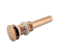 1/4 Pop Up Drain without Over Flow Hole, Brass Bathroom Basin Sink Pop Up Drain Assembly Non Overflow for Basins without Overflow Hole (Oro rosa)