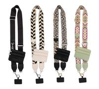 1/4 pz Cordino per Cellulare - Cinturini per Cordino con Collo in Nylon Staccabile Regolabile e Tracolla | Porta cellulare al collo, catena per telefono porta badge, elegante per viaggi e shopping