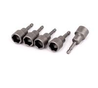 1/4" Shank 17mm Hex Socket Impact Nut Setter Driver Bit Adapter Silver Gray 5pz