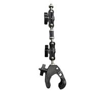1 / 4 "Testa Sfera Giunto Base Doppio Socket Braccio Estensione Braccio Moto Bike Phone Mount Action Camera Apparecchiature di Illuminazione Lega di Alluminio Fotografia Morsetto