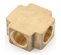 1/4" Thread Cross 4 Way Brass Pipe fitting Equal Female Connector