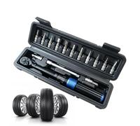1/4 Torque Wrench, 15 Piece Precision Repair Tool Set With Adjustable Metal | Precision Adjustable Mechanism Delivers Controlled Tightening Durable Chrome Molybdenum Steel Construction For Automotive Mec