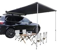 1,4 x 2 m tenda laterale auto SUV camion veicolo tenda parasole estraibile UV50+, portapacchi auto, tenda da tetto impermeabile, altezza regolabile, adatta per camion, SUV, furgoni, camper (Si