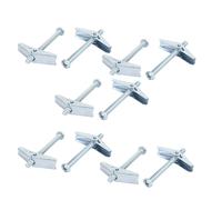 1/4" x 3" Male Thread Spring Loaded Hollow Wall Round Head Toggle Bolt 10pcs
