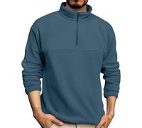 1/4 Zip Pullover Uomo Felpa Tattica Mens Outdoor Active Fleece Jacket Stand-Up Collar Felpa Formazione Pullover Maglione Per Escursioni Camminate Felpe in pile Maglioni a maniche lunghe, Marina