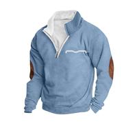 1/4 Zip Pullover Uomo Invernale Calda Felpa Uomo Senza Cappuccio Maglioni e Felpe con Collo in Piedi Maglia di Tuta Maniche Lunghe Sweatshirt in Tinta Unita Maglione Sportiva Casual Pullover Top