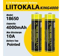 1-40 pezzi LiitoKala King4000-JT 3.7V 18650 4000mAh 12A Scarica batterie ricaricabili per batterie torcia