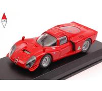 MODELLINO AUTO STATICO BEST MODEL ALFA ROMEO 33.2 PROVA 1968 ROSSO SCALA 1/43